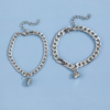 Stainless Steel Couple Bracelet Simple and Fashionable Heart-Shaped Magnet Attractive Men'S and Women'S Hand Jewelry Set