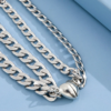 Stainless Steel Couple Bracelet Simple and Fashionable Heart-Shaped Magnet Attractive Men'S and Women'S Hand Jewelry Set