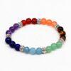 Natural silver stone agate tiger bracelet with seven chakra stones