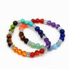 Natural silver stone agate tiger bracelet with seven chakra stones
