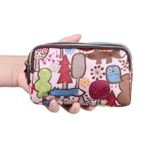 Print Canvas Three-layer Long Wallet